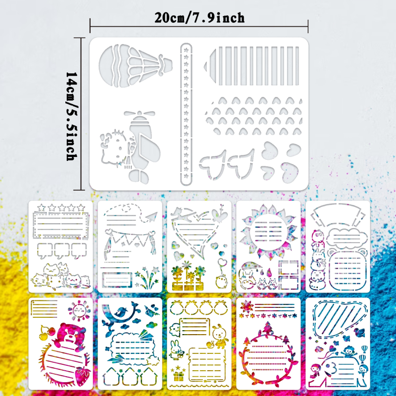 Dnevnik planiranja i slikanja od PET-a — DIY grafiti šablona za dječji dnevnik | Marka Purple butterfly; Materijal PET; Uvoz: Ne; IP odobrenje: Ne