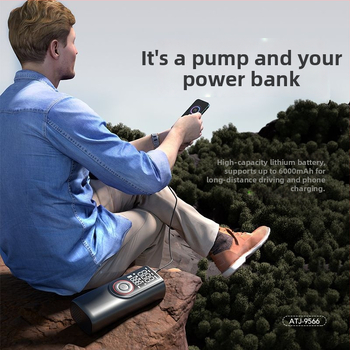 Pompa portabilă mini electrică pentru anvelope auto și bicicletă, 12V DC, 80W, 6A, 35 L/min, afișaj digital