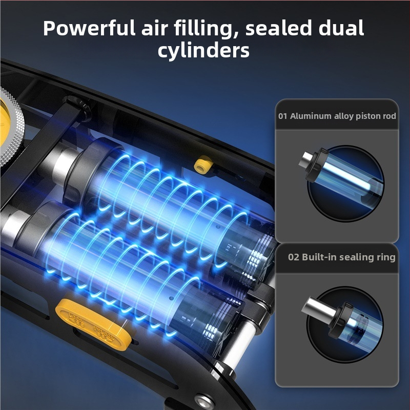 Deli pompă de aer manuală cu pedale, cilindru dublu, rezistentă la căldură și anti-îngheț, model 880014