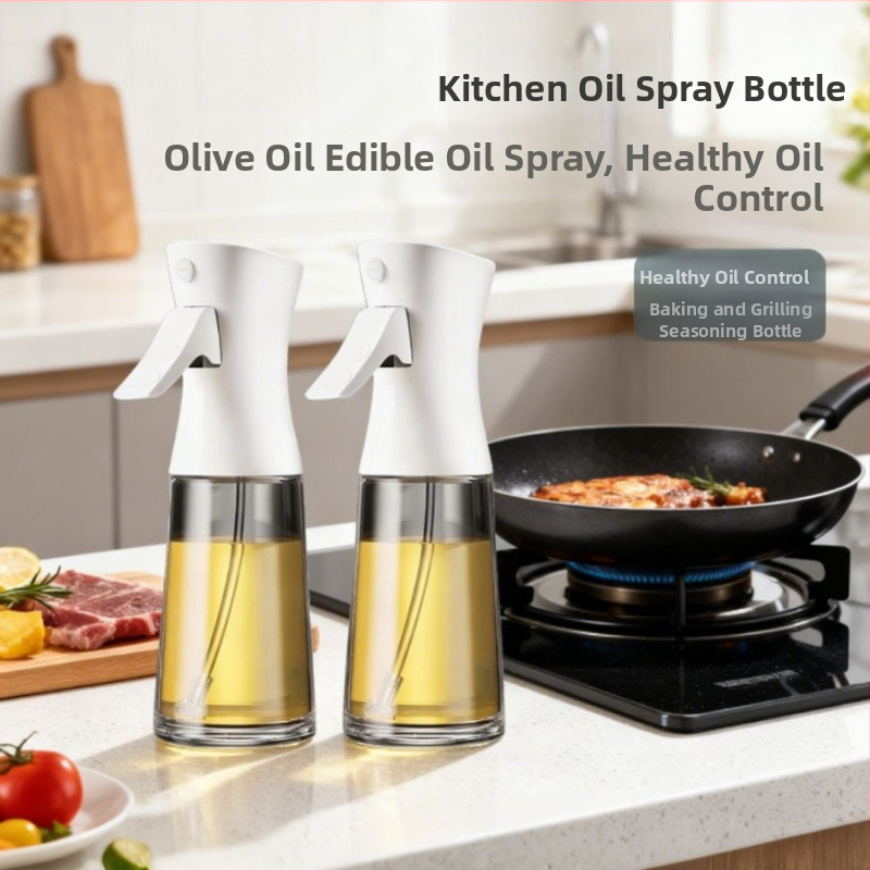 Sticluță de spray pentru ulei, control uniform al pulverizării, din plastic, design modern, apăsați pentru a pulveriza