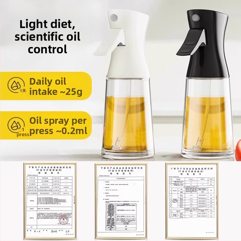 Sticluță de spray pentru ulei, control uniform al pulverizării, din plastic, design modern, apăsați pentru a pulveriza