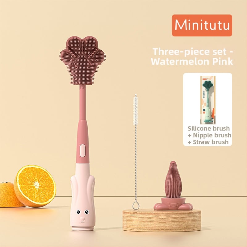 Minitutu портативен комплект за почистване на бебешки бутилки със силиконова четка и кутия за съхранение за пътуване