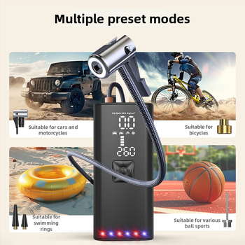 Pompa de umflat pneuri auto fără fir — portabilă, cu afișaj digital, alimentare pe baterie, debit de aer 30 L/min, autonomie peste 20 de minute, umflare extrem de rapidă