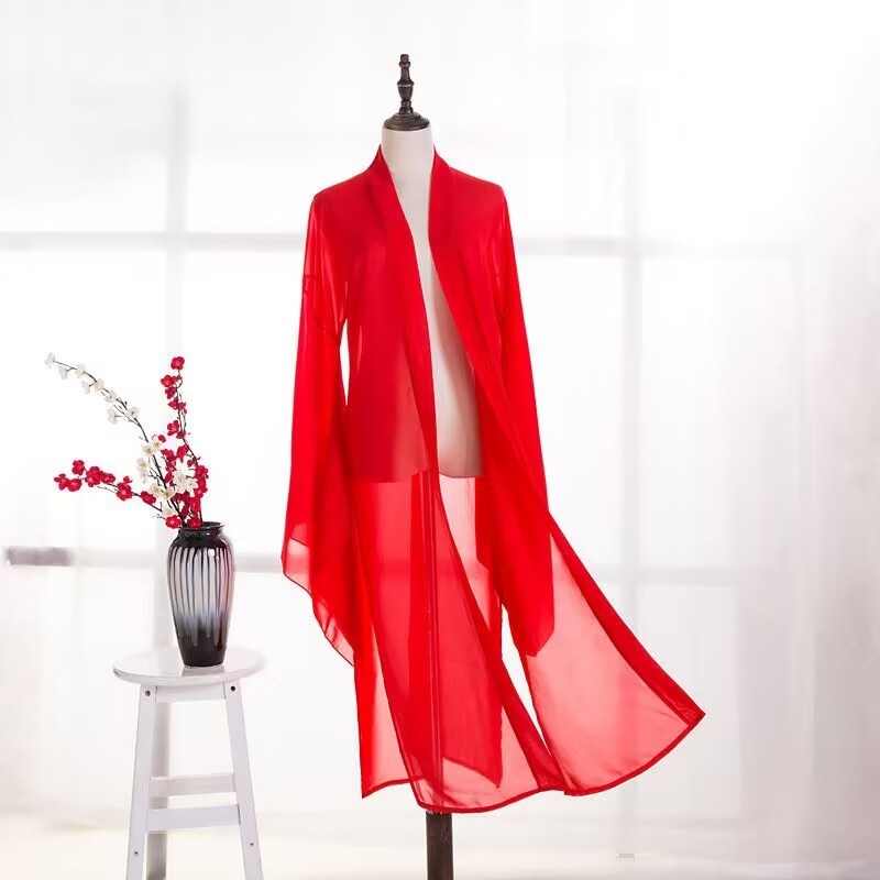 Hosszú Hanfu ruha nők 18-24 évesek számára — chiffon, 70–80% poliészter, egyéb anyagok <30%, 2023 tavasza