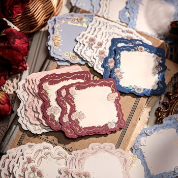 Rose Island pachet de trei foițe de notițe din hârtie cu relief tridimensional și ștampilare cu presiune fierbinte pe un fundal retro, în stil artă modernă.