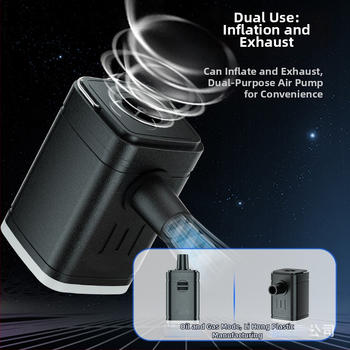 Pompa electrică de aer pentru obiecte gonflabile, cu 5 duze, baterie de 1200mAh și lanternă de camping