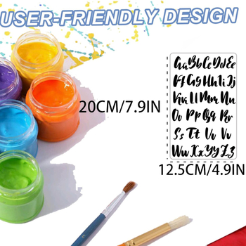 12 féle PET sablon szám- és betűkarakterekhez – lyukasztott mintázatú készlet DIY illusztrációkhoz és dörzsöléses nyomtatáshoz