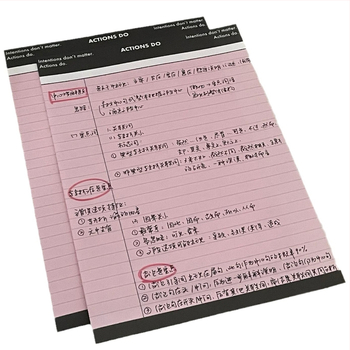 Caiet în stil coreean cu desene animate – hârtie groasă pentru notițe, linii orizontale, vocabular pentru studiu