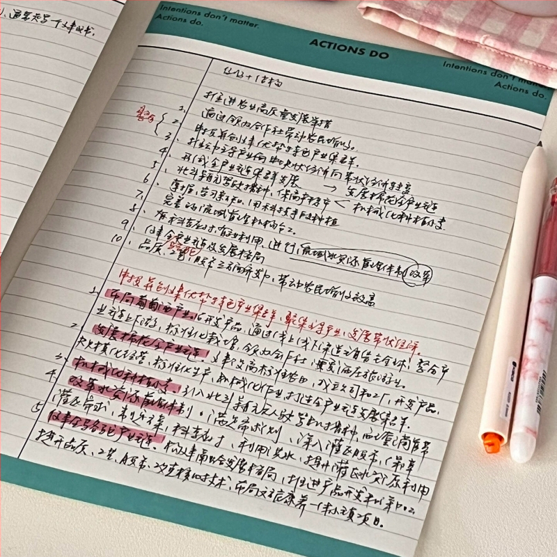 Caiet în stil coreean cu desene animate – hârtie groasă pentru notițe, linii orizontale, vocabular pentru studiu