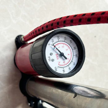 Pompa manuală de bicicletă cu presiune înaltă - duză dublă pentru ventile, presiune 0-0.5 MPa, greutate 0.5 kg, include ac pentru mingi