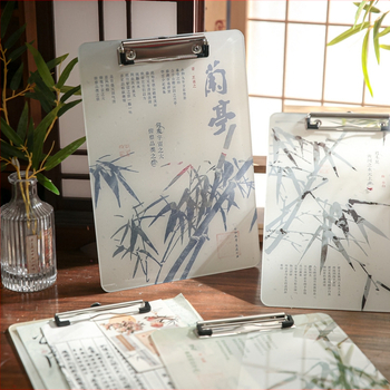 Clipboard acrilic cu clemă, stil Guofeng, pentru elevi și birou, 220×310 mm (A4), Mr.paper