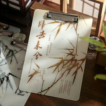 Clipboard acrilic cu clemă, stil Guofeng, pentru elevi și birou, 220×310 mm (A4), Mr.paper