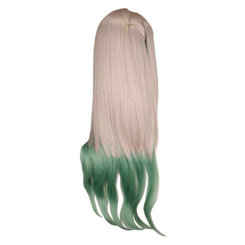 Perucă pentru cosplay SQ-QY096: păr lung, buclat, cu breton în centru, fibre rezistente la căldură, poate fi vopsită
