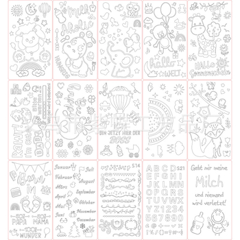 Șablon pentru pereți, PET – desen Cartoon, model A1074