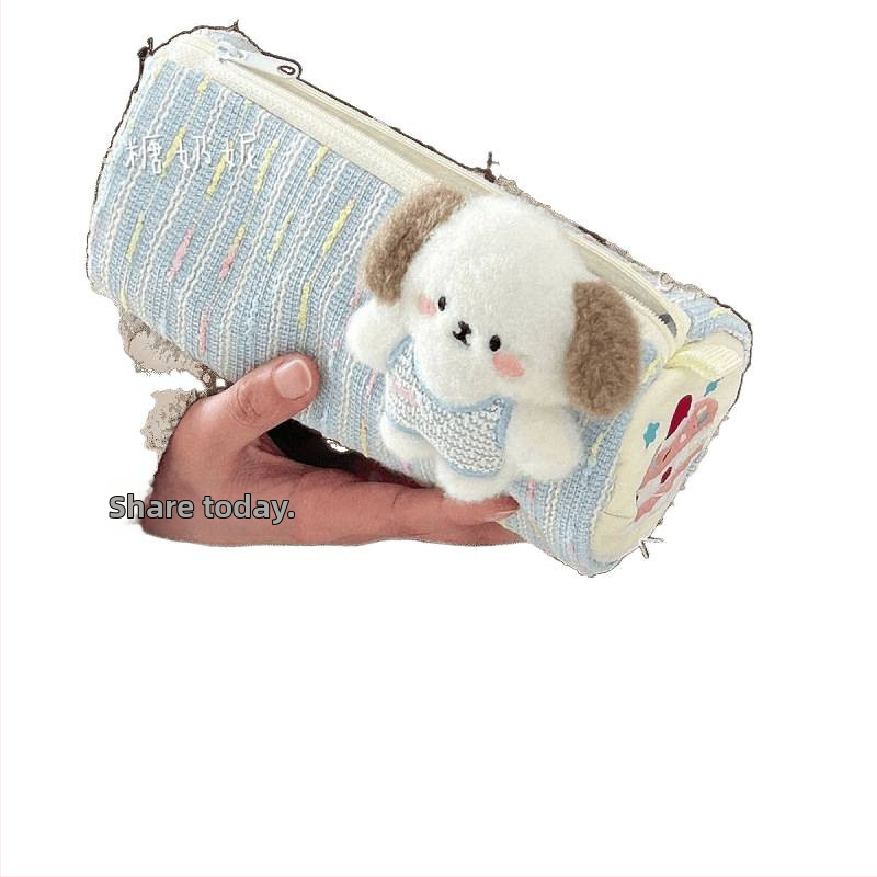 Penar pentru creioane cu design cățeluș tort cu căpșuni, desen animat drăguț, capacitate mare, stil japonez, model zYY8s2kY