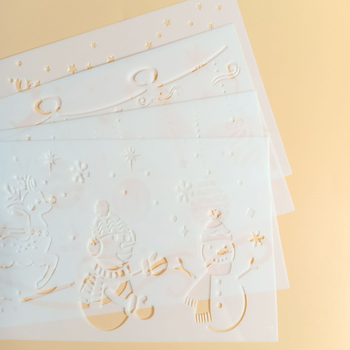 Șablon de pictură din PET cu temă de Crăciun, design decupat – pentru pictură manuală și graffiti