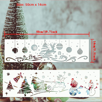 Șablon de pictură din PET cu temă de Crăciun, design decupat – pentru pictură manuală și graffiti