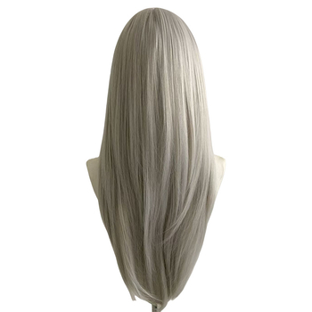 Perucă pentru femei, model CH-2053-3, fibre rezistente la temperatură, procesare mecanică, păr lung cu breton, efect de modelare a feței