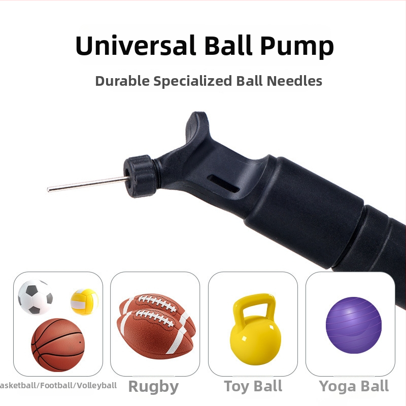 Pompa manuală MP19 reglabile pentru mingi, cu 2 ace de aer, lungime 190 mm