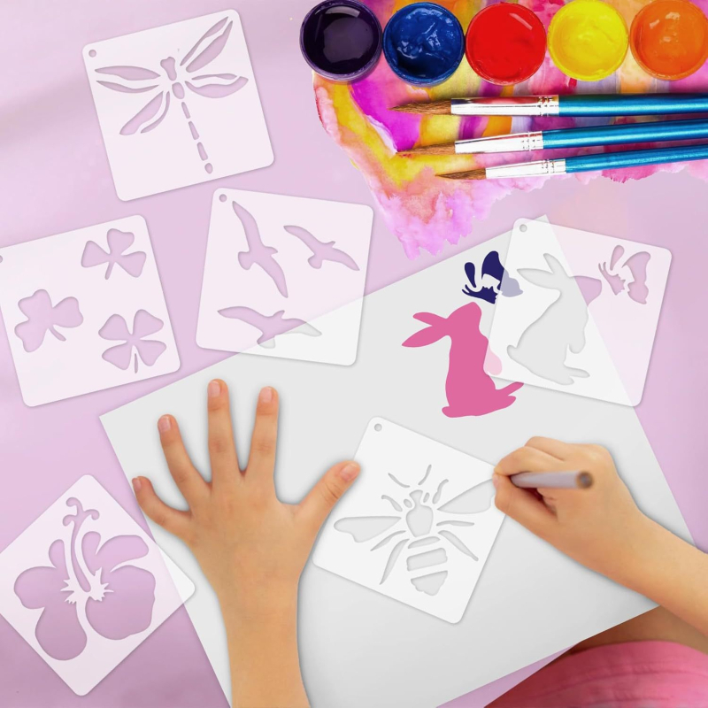 Șablon 72 de foi cu modele goale de flori și păsări, ACC637 PET; export transfrontalier: Da; nu este importat