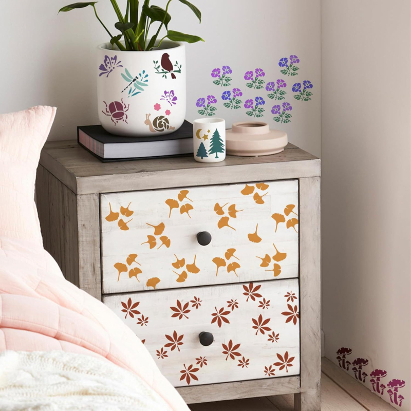 Șablon 72 de foi cu modele goale de flori și păsări, ACC637 PET; export transfrontalier: Da; nu este importat