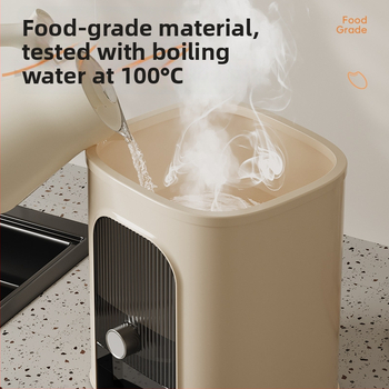 Recipient pentru depozitarea orezului, capacitate mare, din plastic alimentar PP, sigilat, protecție împotriva umezelii și insectelor; imprimare logo disponibil