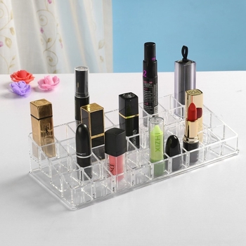 Organizator acrilic pentru rujuri cu grilă transparentă 8/9/24/36, pentru birou, stil japonez, capacitate 1