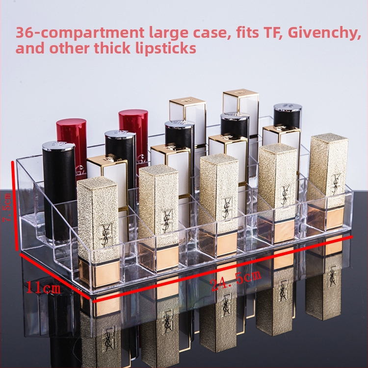 Organizator acrilic pentru rujuri cu grilă transparentă 8/9/24/36, pentru birou, stil japonez, capacitate 1