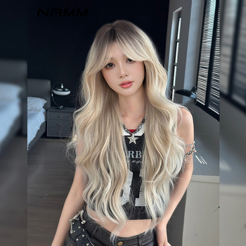 Queen of Seventh Street Perucă lungă cu bucle, Eight-Character Bangs, fibre rezistente la temperatură, model Mw9197-3, stil celebritate, modă frumusețe