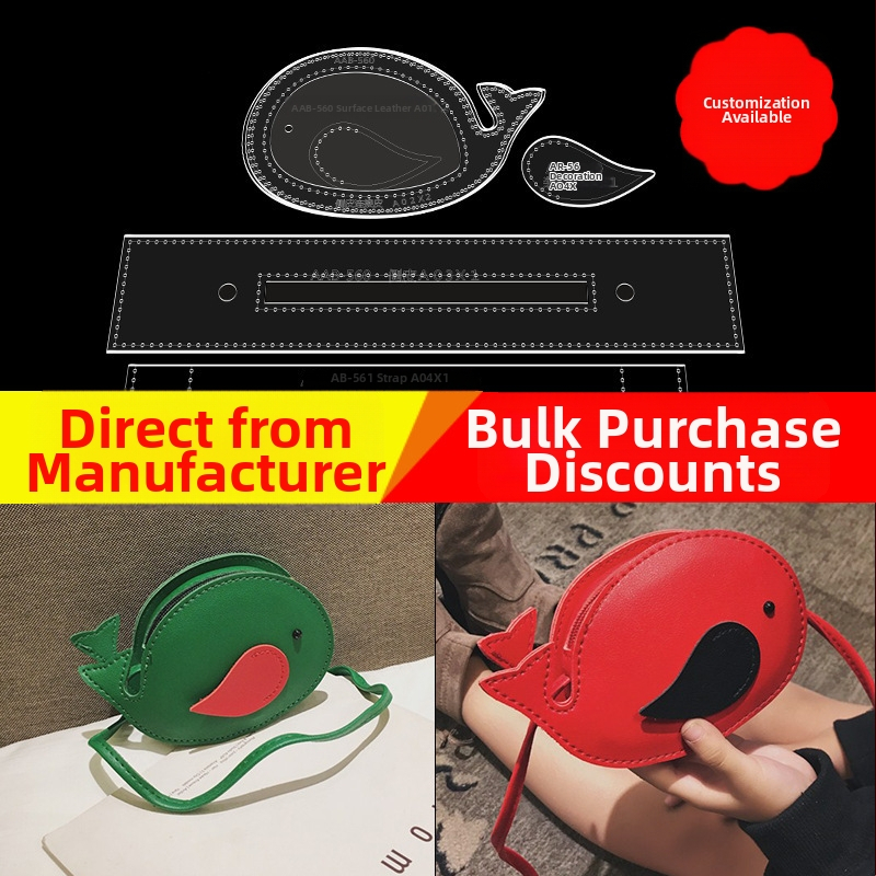 DIY Șablon din piele pentru geantă de copii pe umăr – balenă desenată, model acrilic (Marcă: DIY; Material: acrilic; Import: Nu; Etichetă privată: Nu)