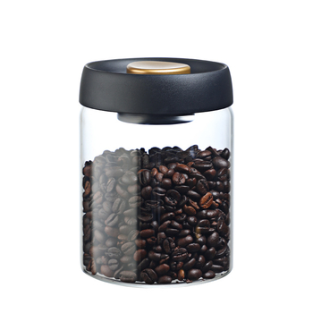 Recipient din sticlă cilindric pentru cafea boabe și ceai, 1–2 L, produs premium