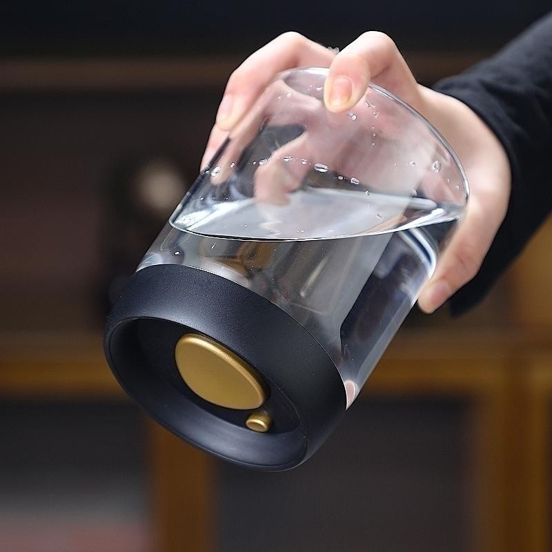 Recipient din sticlă cilindric pentru cafea boabe și ceai, 1–2 L, produs premium