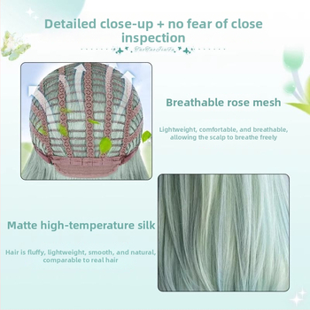 Perucă pentru femei, păr lung drept, stil natural, model 0012, fibre rezistente la căldură, procesare mecanică