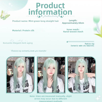 Perucă pentru femei, păr lung drept, stil natural, model 0012, fibre rezistente la căldură, procesare mecanică