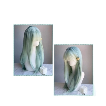 Perucă pentru femei, păr lung drept, stil natural, model 0012, fibre rezistente la căldură, procesare mecanică