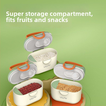 Cutie pentru lapte praf cu dublu compartiment, design portabil, sigilată și rezistentă la umezeală, potrivită pentru copii 0–1 ani