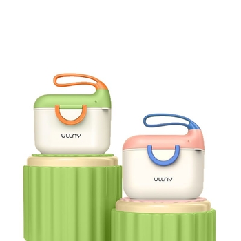 Cutie pentru lapte praf cu dublu compartiment, design portabil, sigilată și rezistentă la umezeală, potrivită pentru copii 0–1 ani