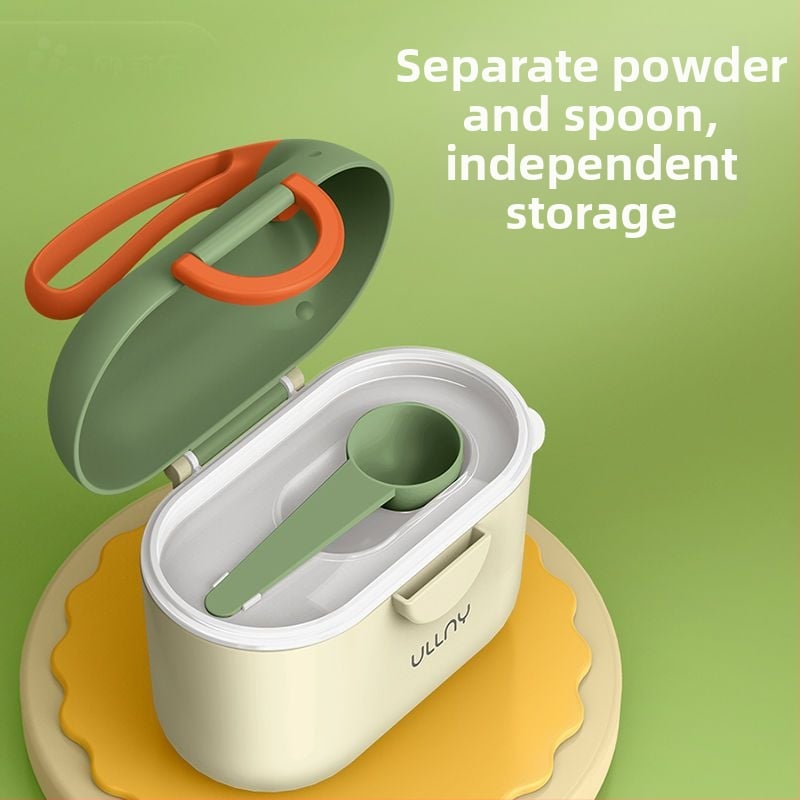Cutie pentru lapte praf cu dublu compartiment, design portabil, sigilată și rezistentă la umezeală, potrivită pentru copii 0–1 ani