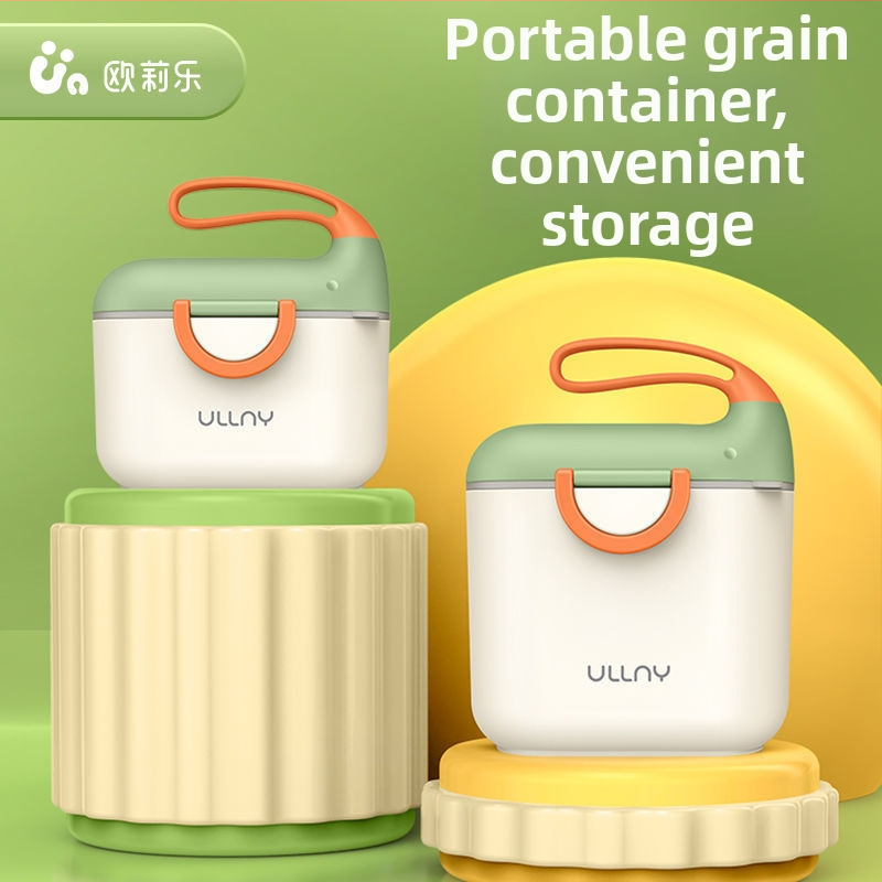 Cutie pentru lapte praf cu dublu compartiment, design portabil, sigilată și rezistentă la umezeală, potrivită pentru copii 0–1 ani