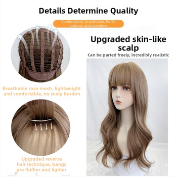 Perucă Princess Lee UW08, păr lung drept cu breton, fibră rezistentă la căldură, stil Star Fashion