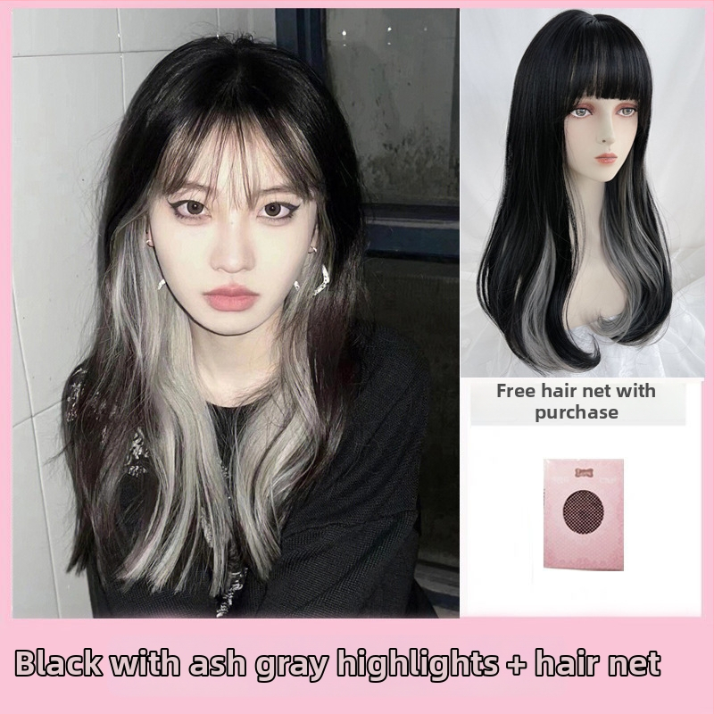 Perucă Princess Lee UW08, păr lung drept cu breton, fibră rezistentă la căldură, stil Star Fashion