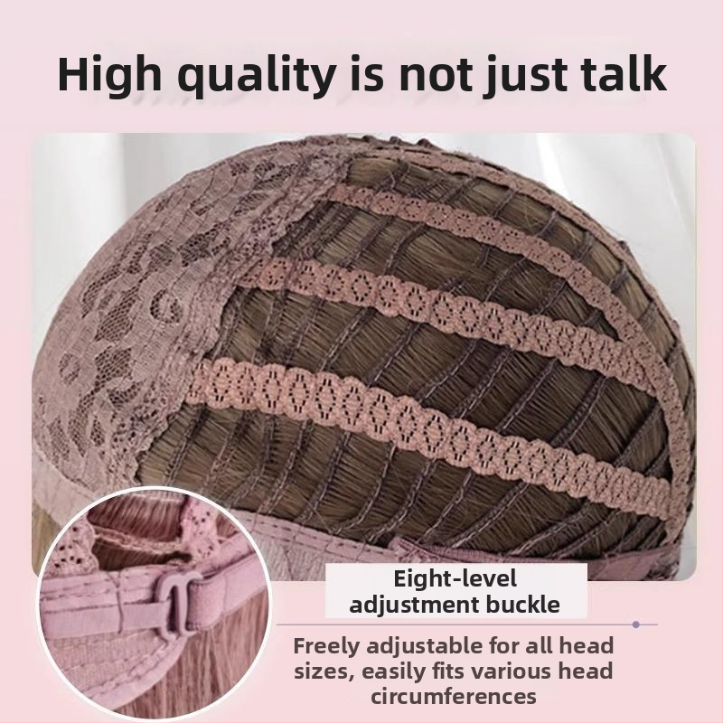 Perucă completă pentru femei, păr lung buclat cu nuanțe gradient, fibră sintetică rezistentă la temperatură, breton lung cu partajare centrală, model DM753-R2/203