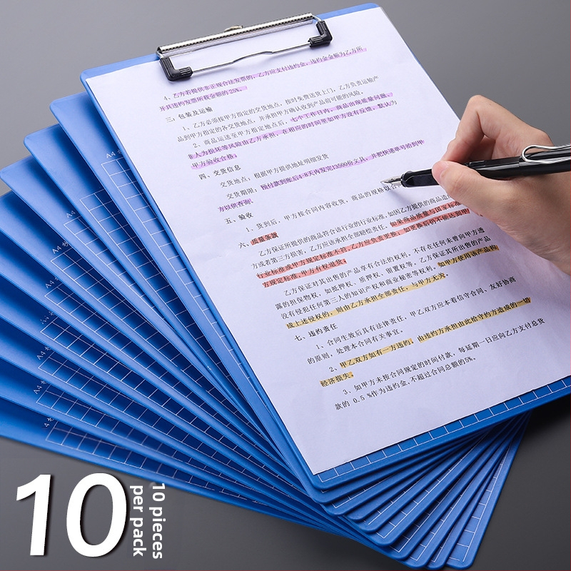 Folder plastic cu clemă simplă, logo imprimat, personalizare, etichetă privată