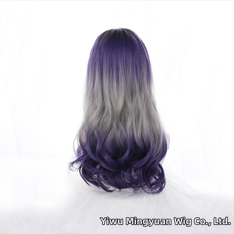 Perucă lungă buclată pentru femei, stil cosplay, model GZ-276, fibre rezistente la temperaturi înalte, aspect natural