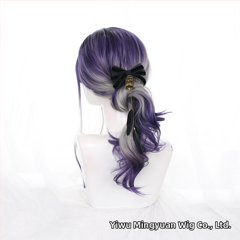 Perucă lungă buclată pentru femei, stil cosplay, model GZ-276, fibre rezistente la temperaturi înalte, aspect natural