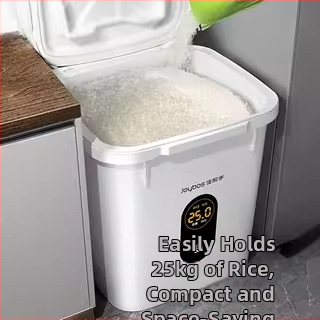 Container pentru depozitare orez și făină – sigilat, rezistent la umiditate și insecte, 9–10 L, plastic PP, stil modern