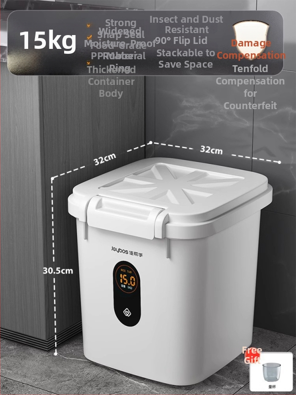 Container pentru depozitare orez și făină – sigilat, rezistent la umiditate și insecte, 9–10 L, plastic PP, stil modern