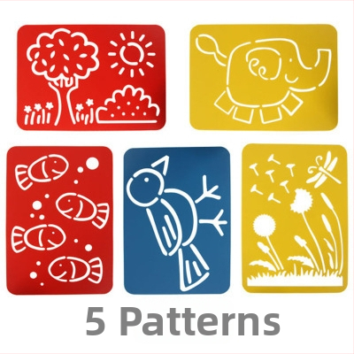 Set șabloane de pictură A4 cu litere de scenă și decupaje goale, riglă cu model de dantelă (Material: PP; Import: Nu; Autorizare IP: Nu)