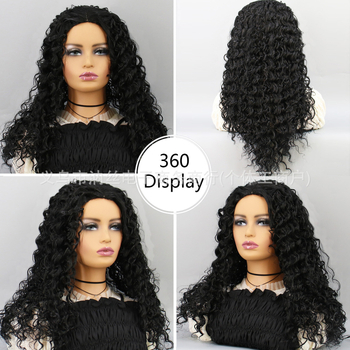 Perucă, păr lung drept, breton, stil etnic, material păr: sârmă de înaltă temperatură, tehnologie de prelucrare: mecanism, cu breton și parte medie.