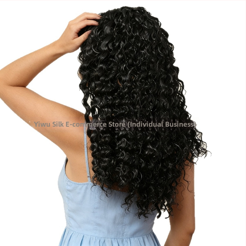 Perucă, păr lung drept, breton, stil etnic, material păr: sârmă de înaltă temperatură, tehnologie de prelucrare: mecanism, cu breton și parte medie.